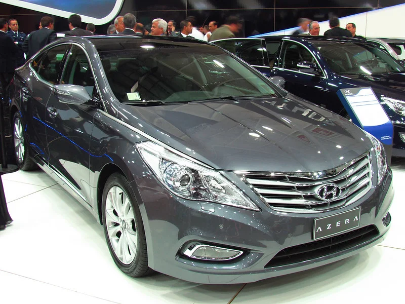 Hyundai Azera in a showroom