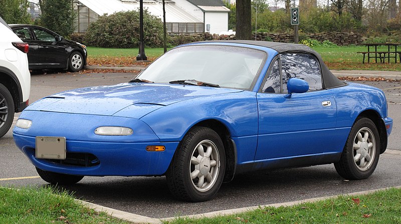 blue 1990 mazda miata