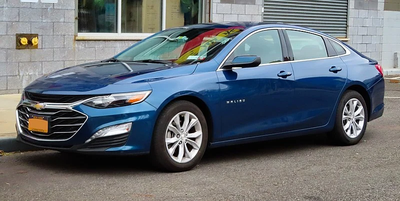 Dark blue Chevy Malibu