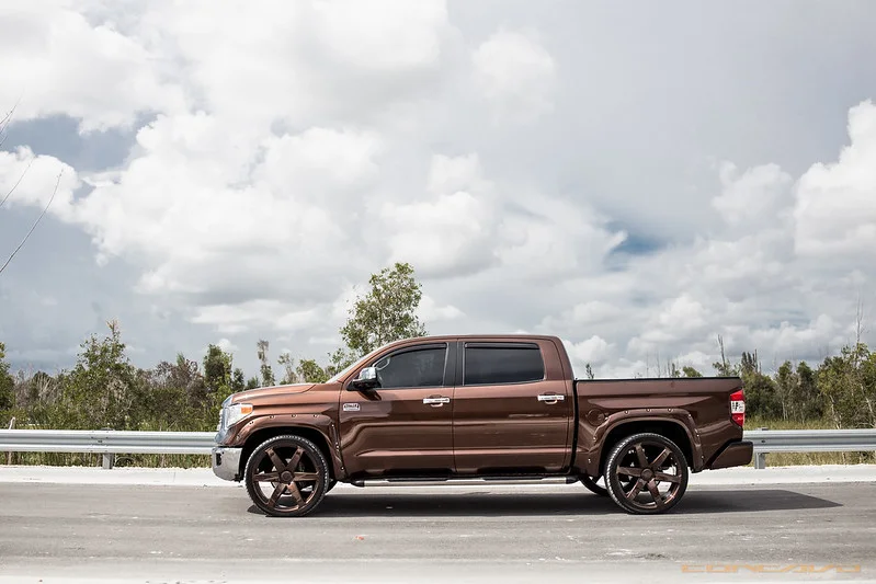 Toyota Tundra on a highway in the wilderness