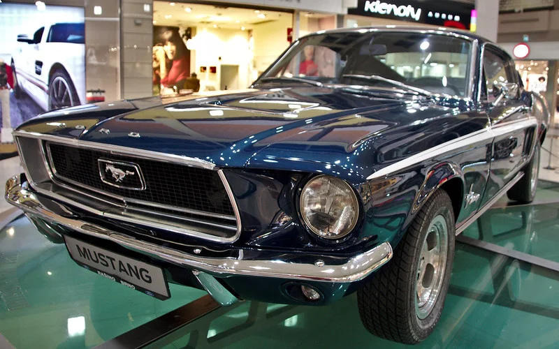 Blue Ford Mustang