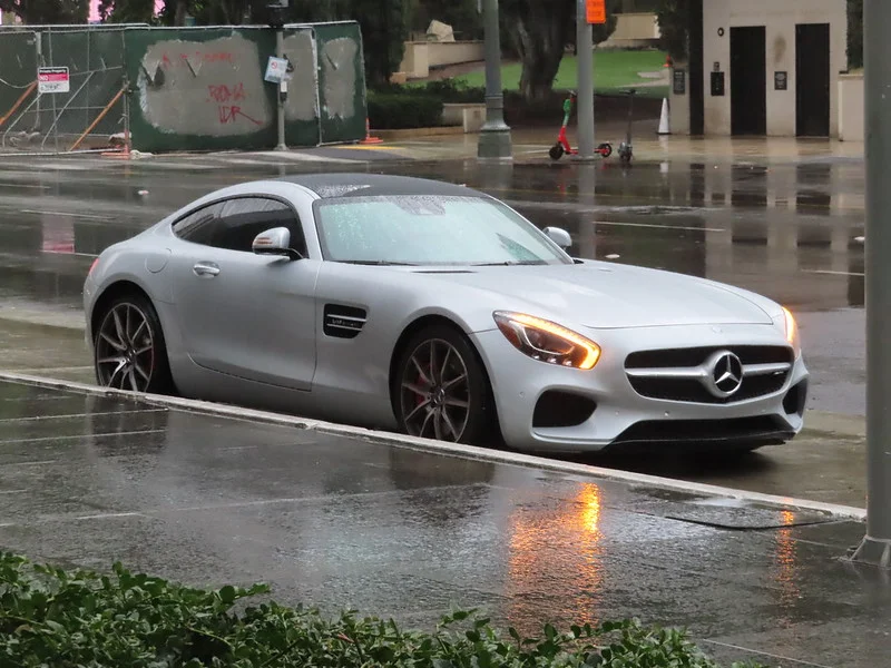 Silver Mercedes-Benz AMG GT