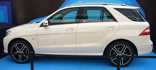 Mercedes-Benz M-Class in a showroom