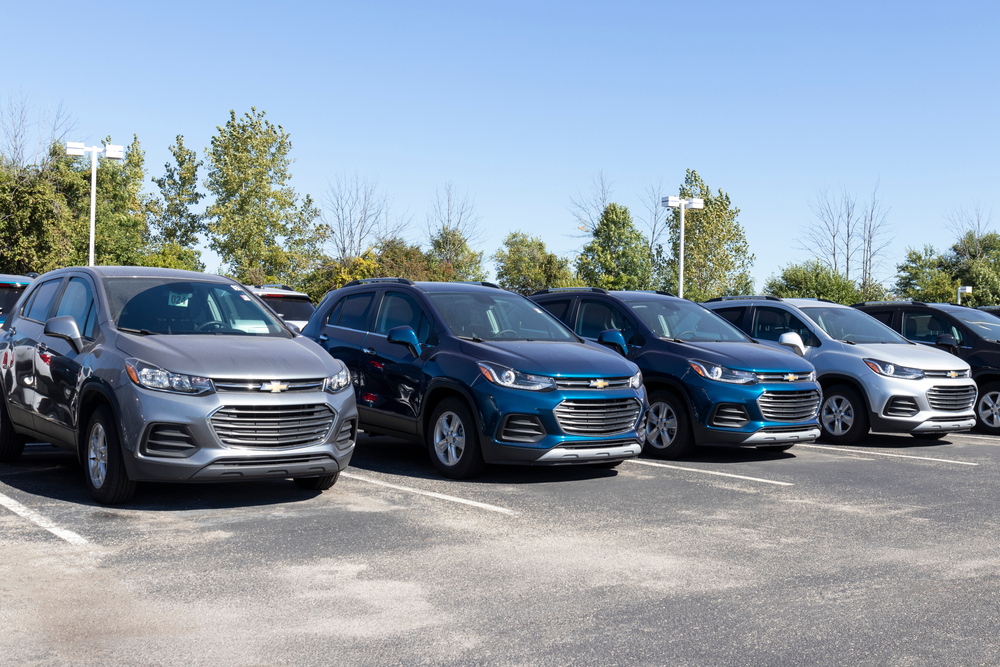 cars in dealership lot