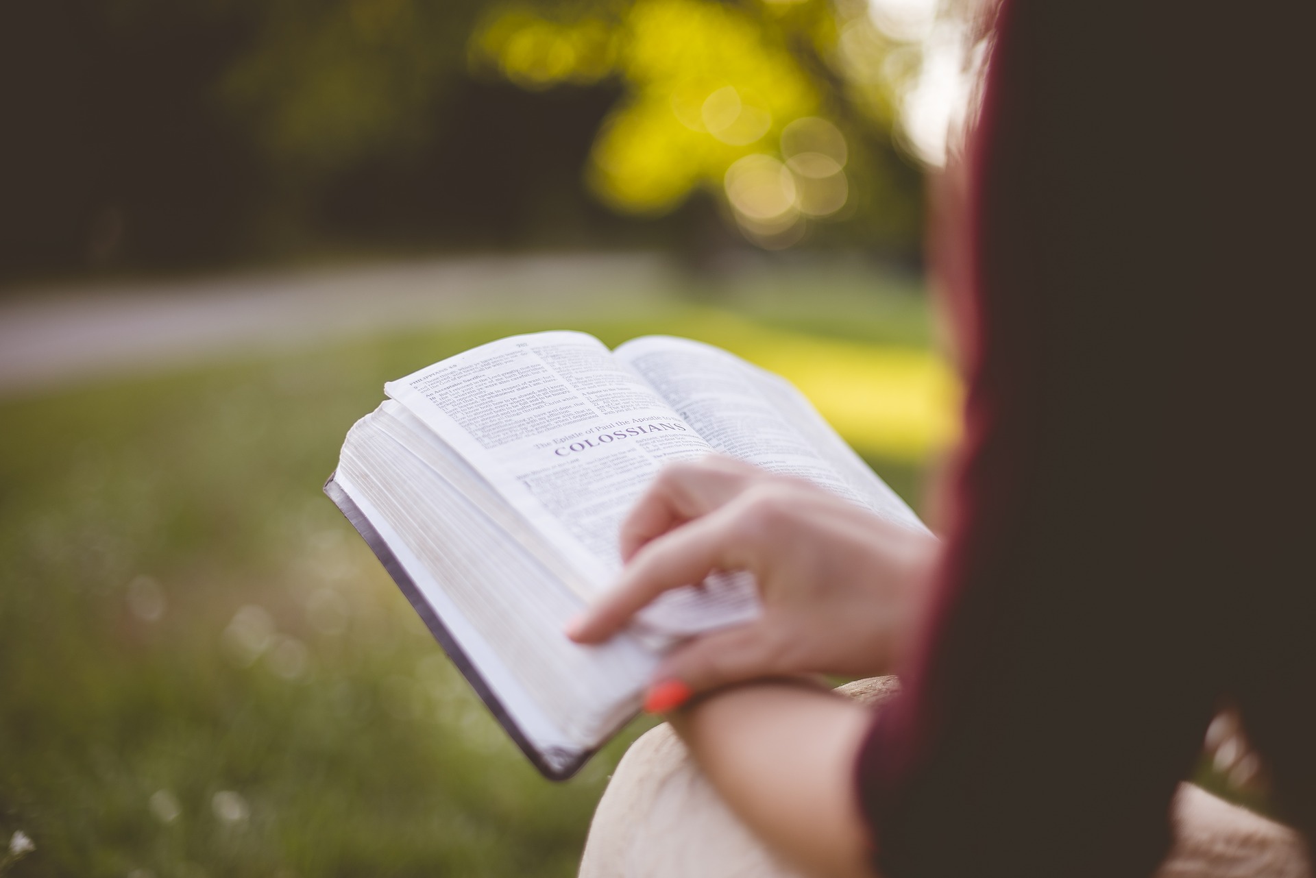 student reading book