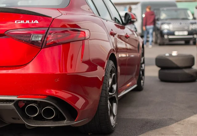 Red Alfa Romeo Giulia bumper