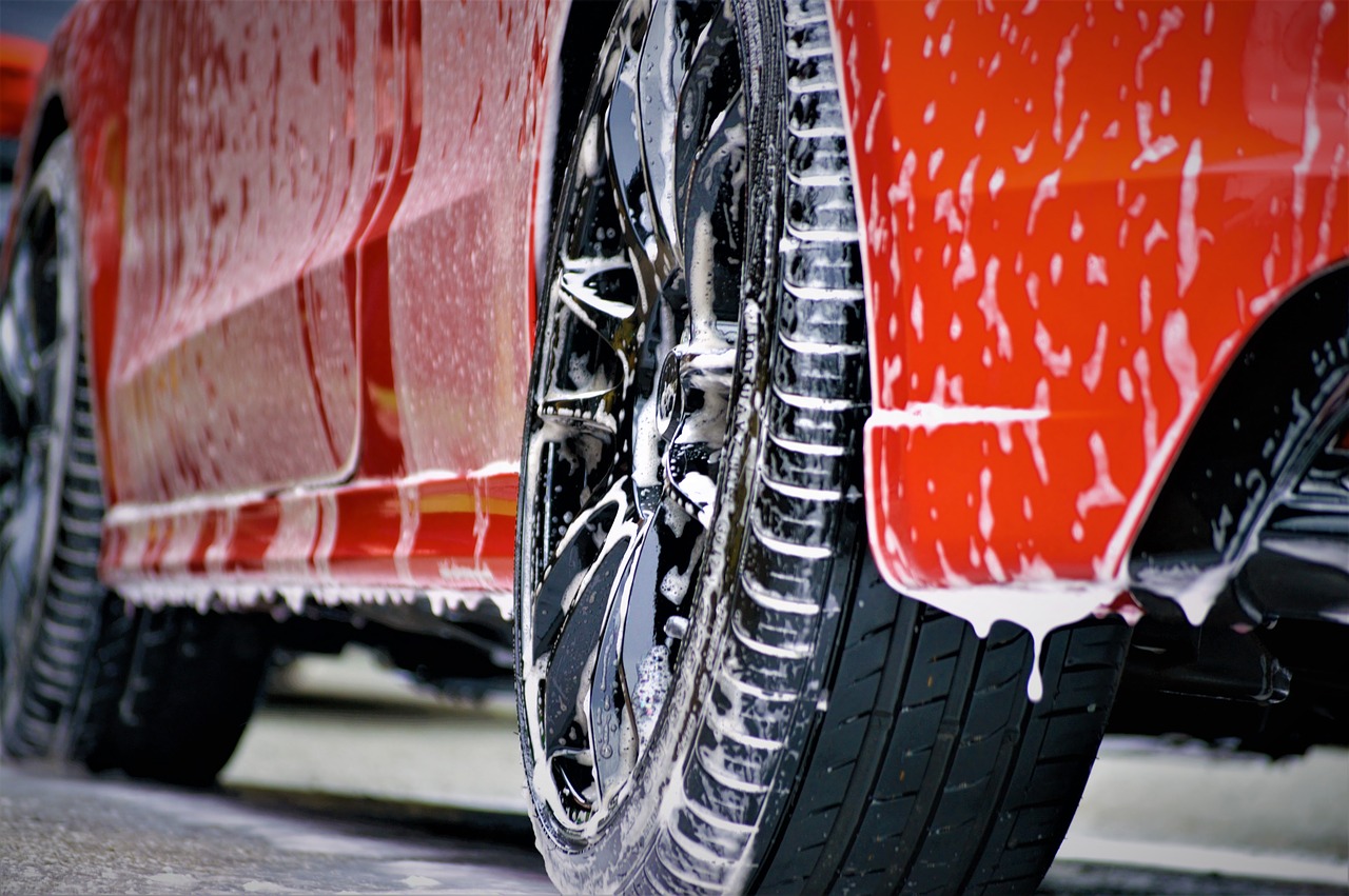 Photo of car being washed and detailed