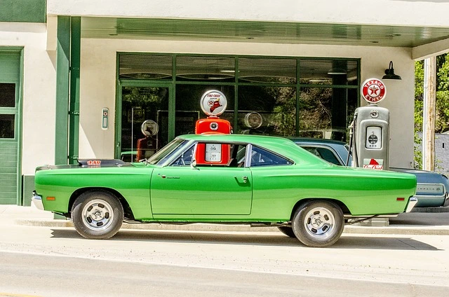 Car at a gas station