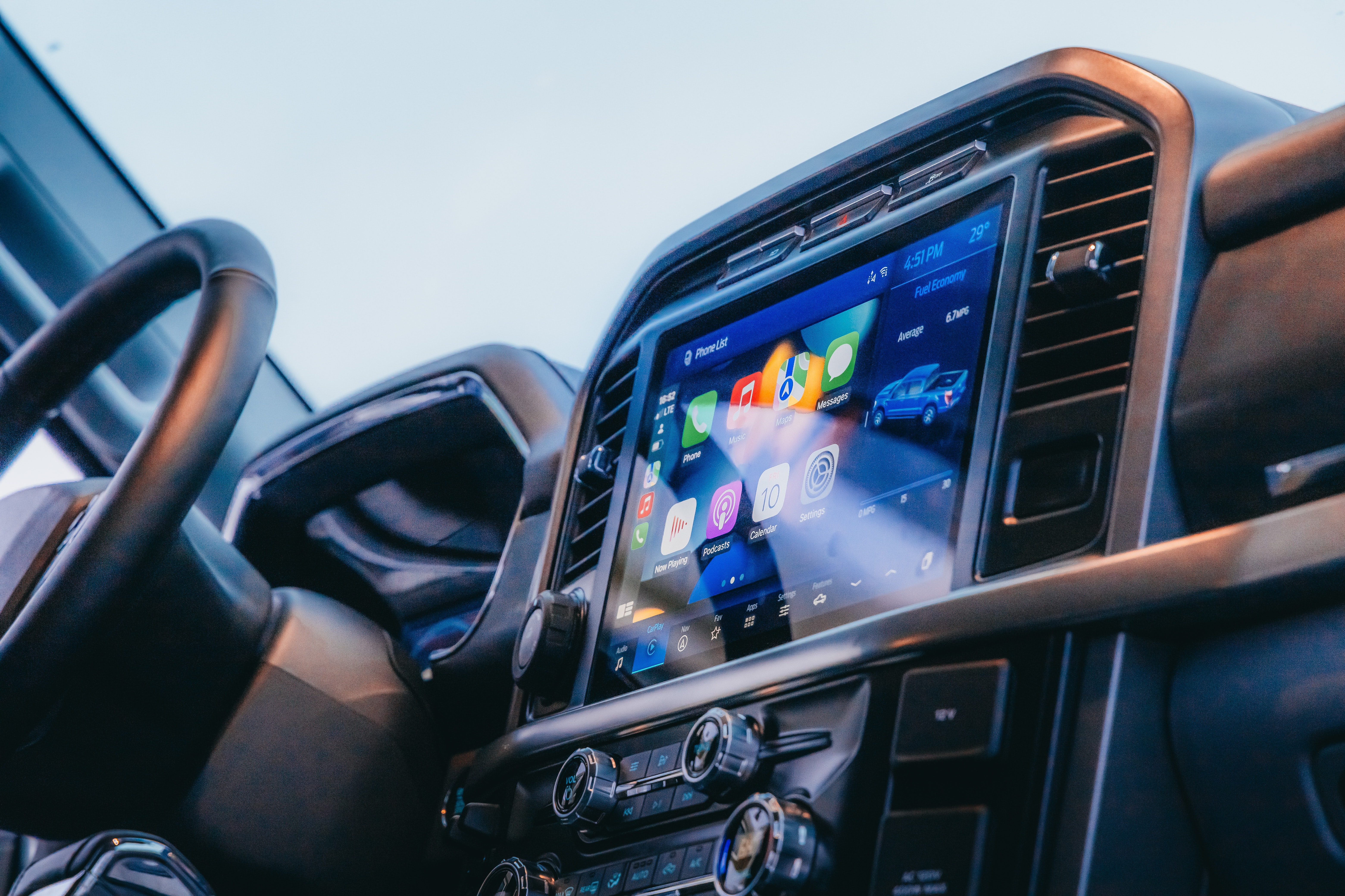 screen in a car