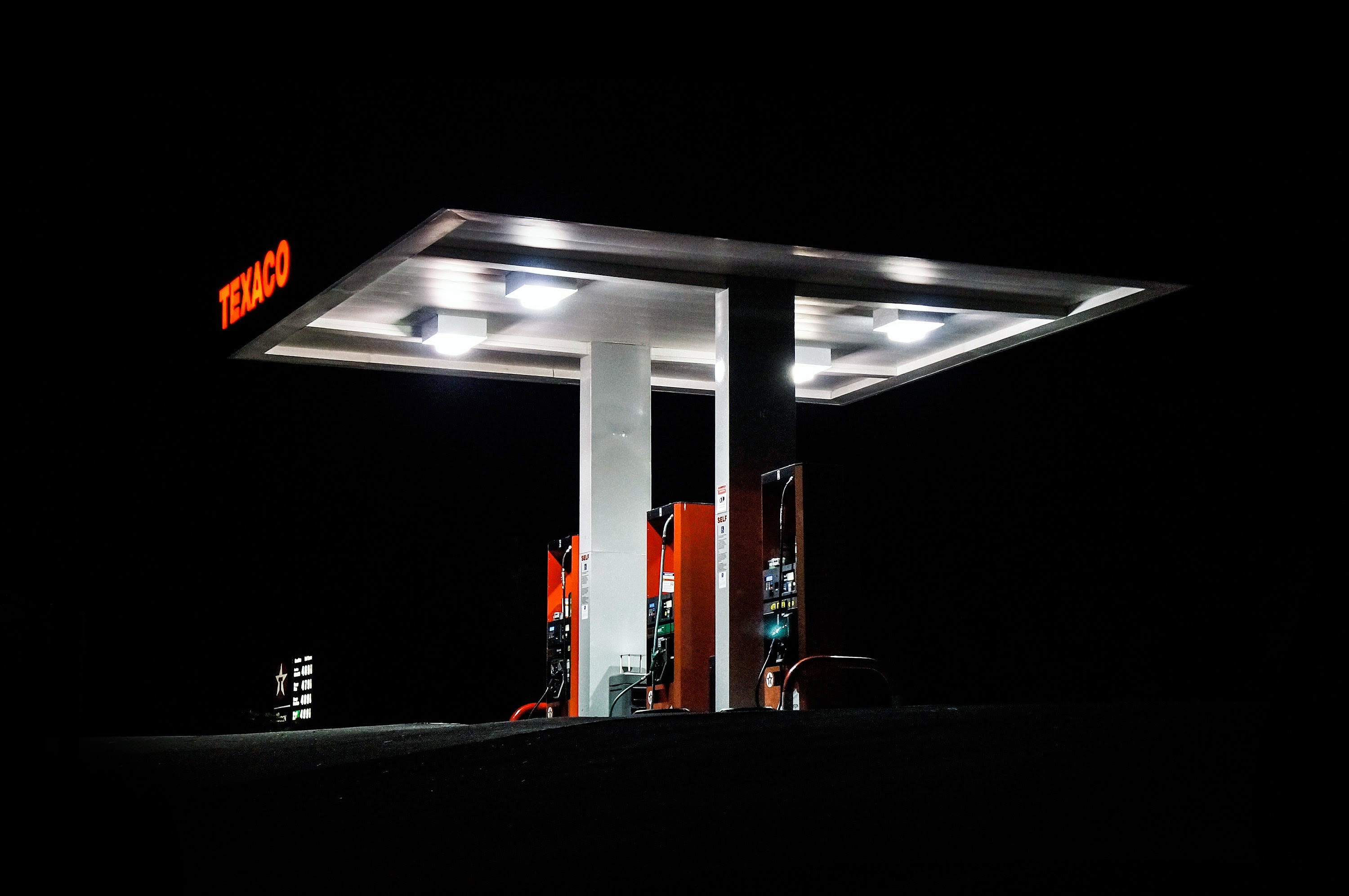 Gas station at night