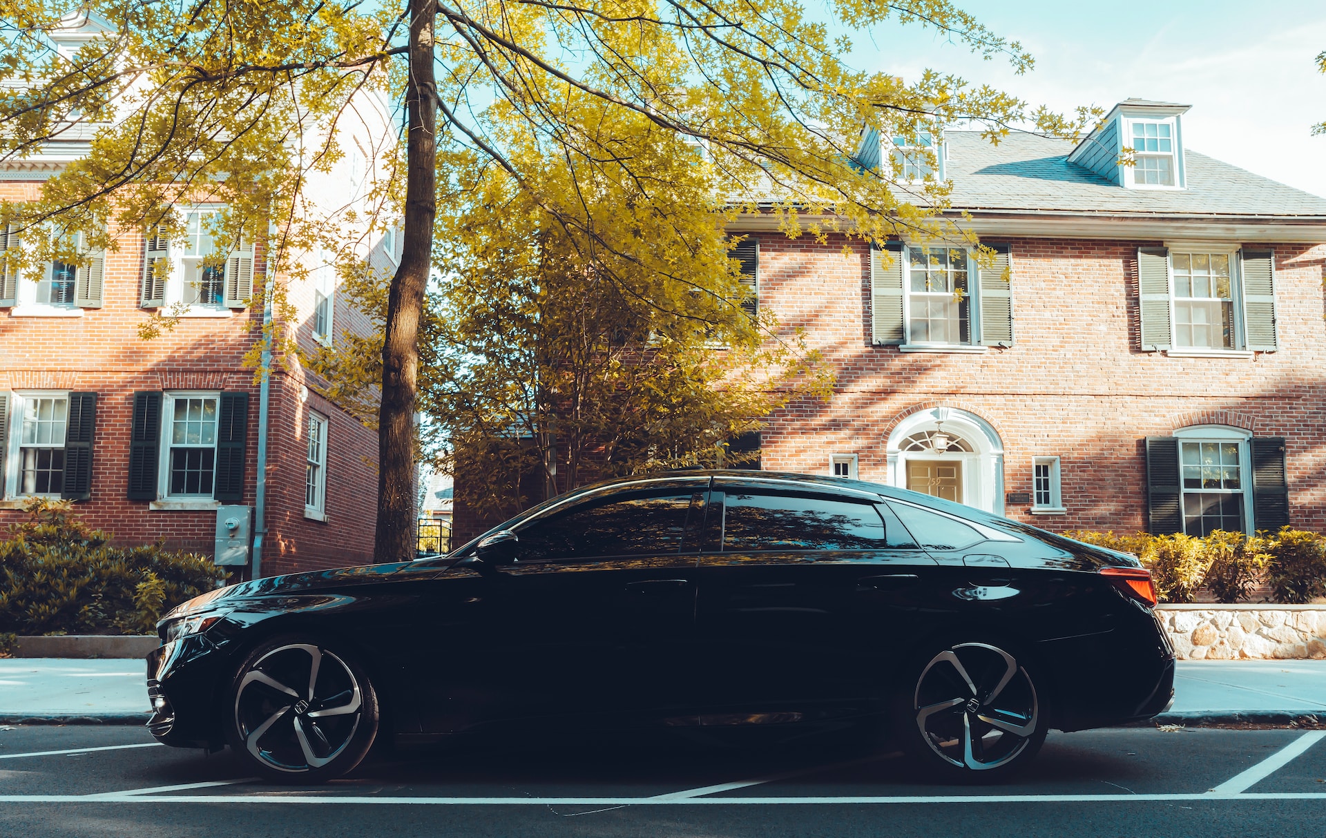 black honda accord parked on street