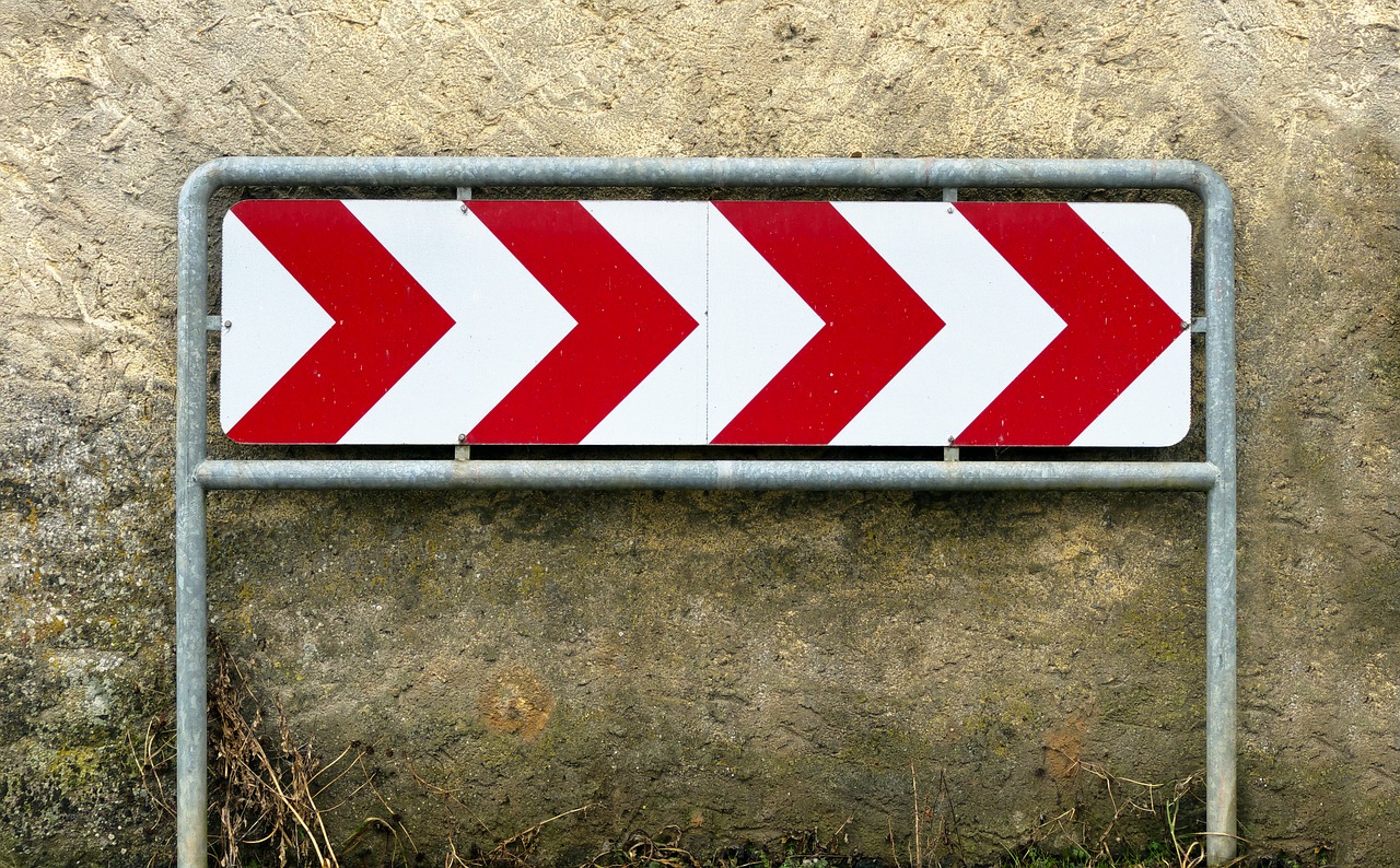 Photo of directional road sign