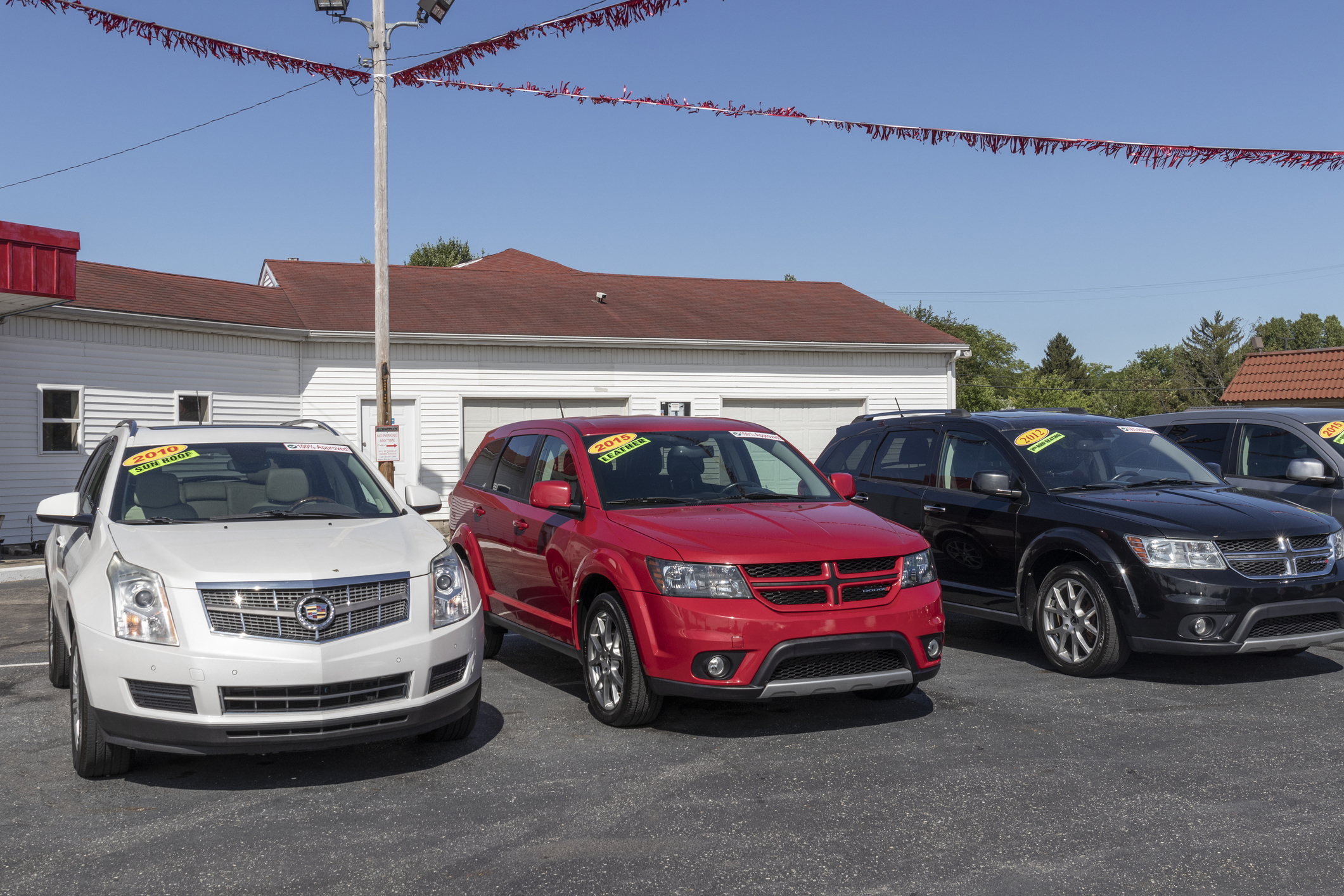 used cars on dealership lot