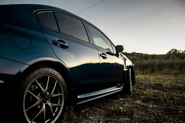 Subaru WRX STI at sunset